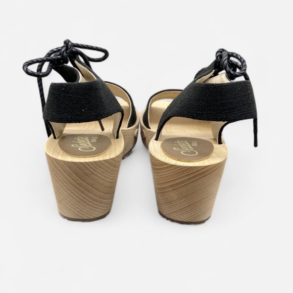 Sedette Wood Tie Up Wedge Clog 9 Nwot